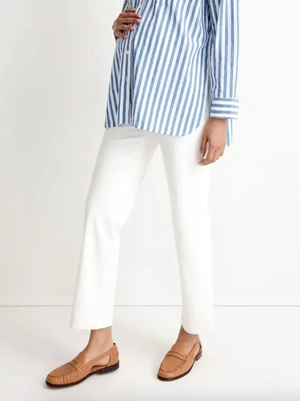 Madewell Maternity White Jeans Size 24 Over The Belly Perfect Vintage Straight